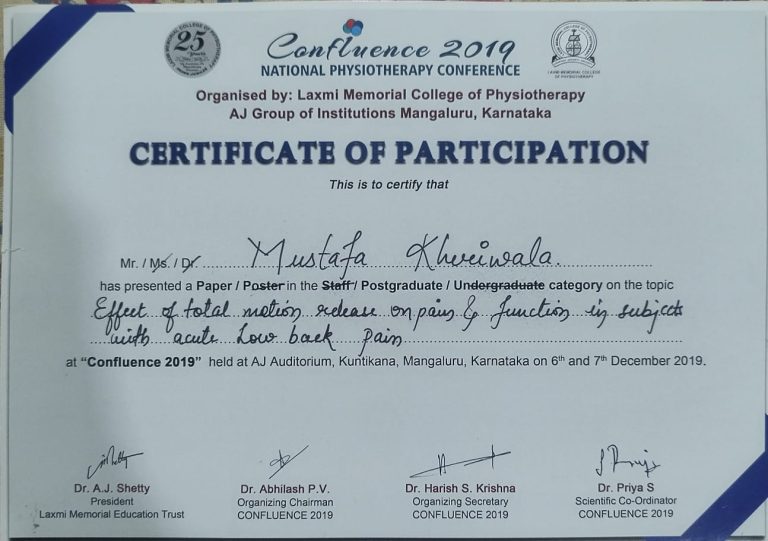 movmedphysio clinic in Mumbai Certifictes 31 min | Movmedphysio Physiotherapist near me