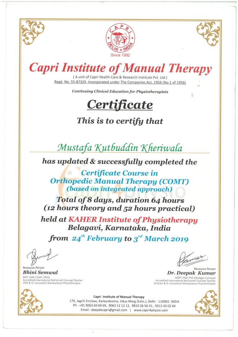 certificates 4 | Movmedphysio Physiotherapist near me